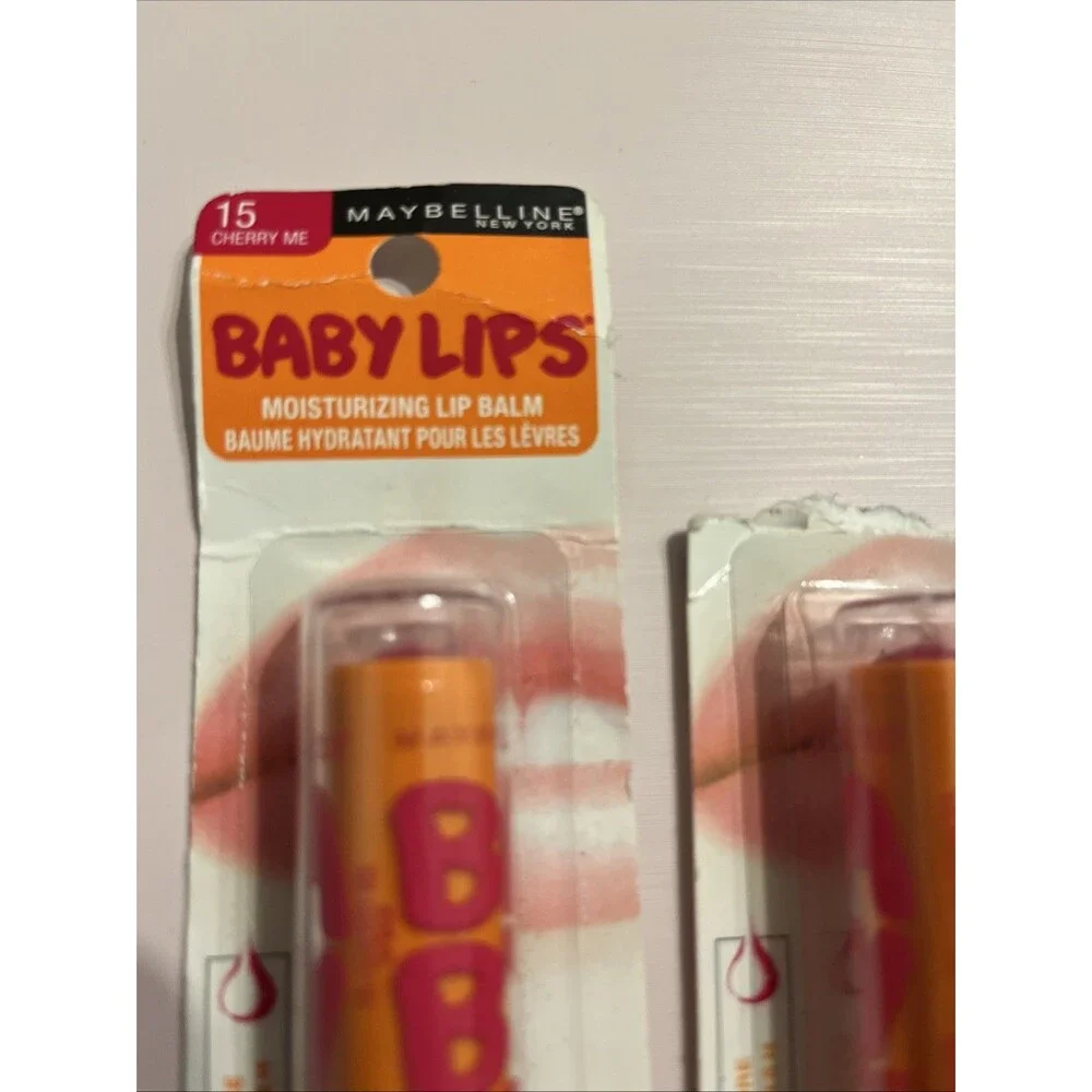 Lot of 2 Maybelline New York Baby Lips 15 Cherry Me Glow Balm 2098230 New Sealed